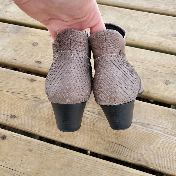 Mephisto Michaela Birch Bucksoft Dark Taupe VIP Snake Ankle Boots Booties 7 - Picture 7 of 11